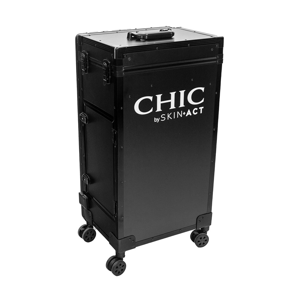 Foldable Rolling Manicure Table Case With LED Mirror, Chic By SkinAct