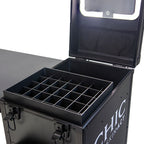 Foldable Rolling Manicure Table Case With LED Mirror, Chic By SkinAct